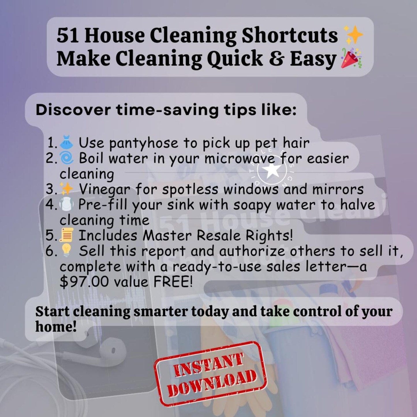 51 House Cleaning Shortcuts - Audio and eBook Combo