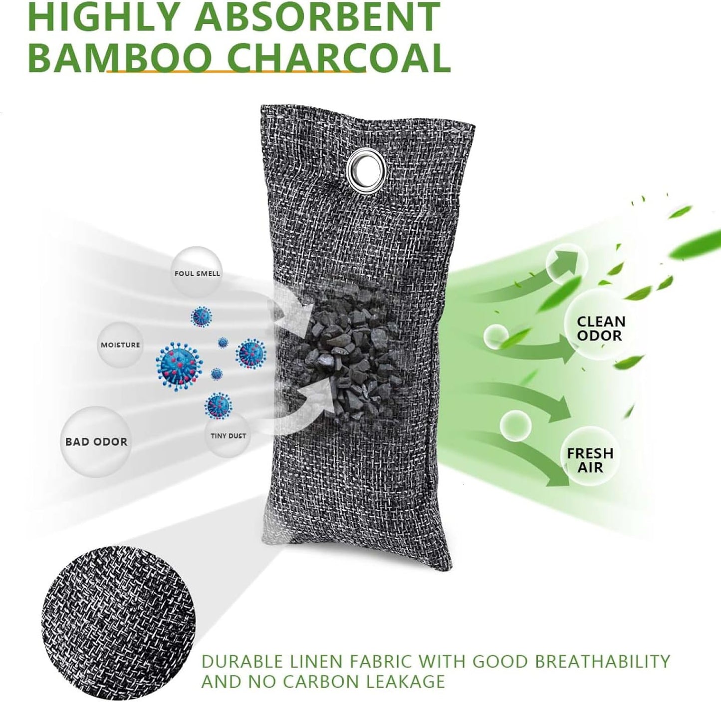 Bamboo Charcoal Odor Eliminator (5 Bags)