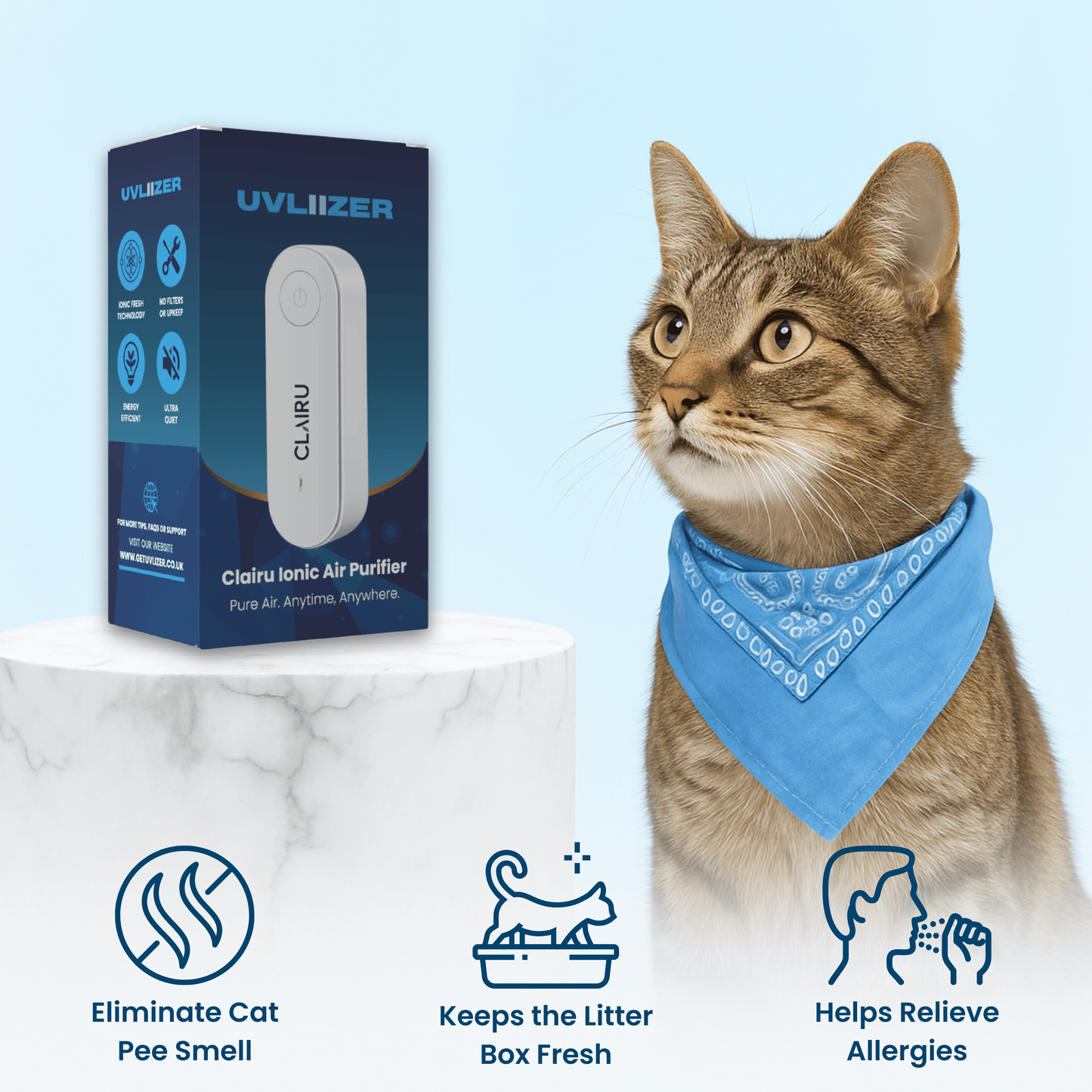 Clairu™ Cat Odor & Litter Box Air Purifier