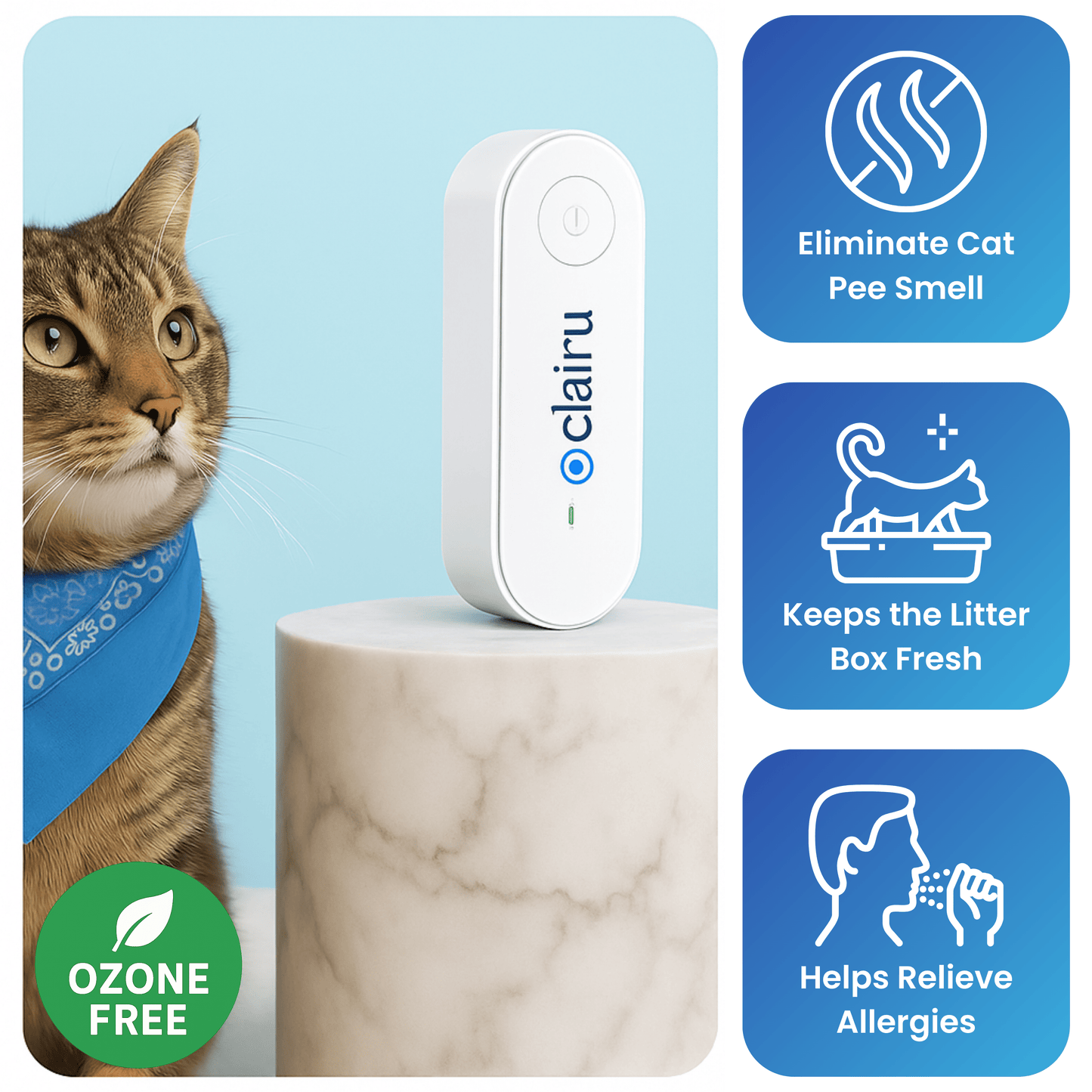 Clairu™ Cat Odor & Litter Box Air Purifier